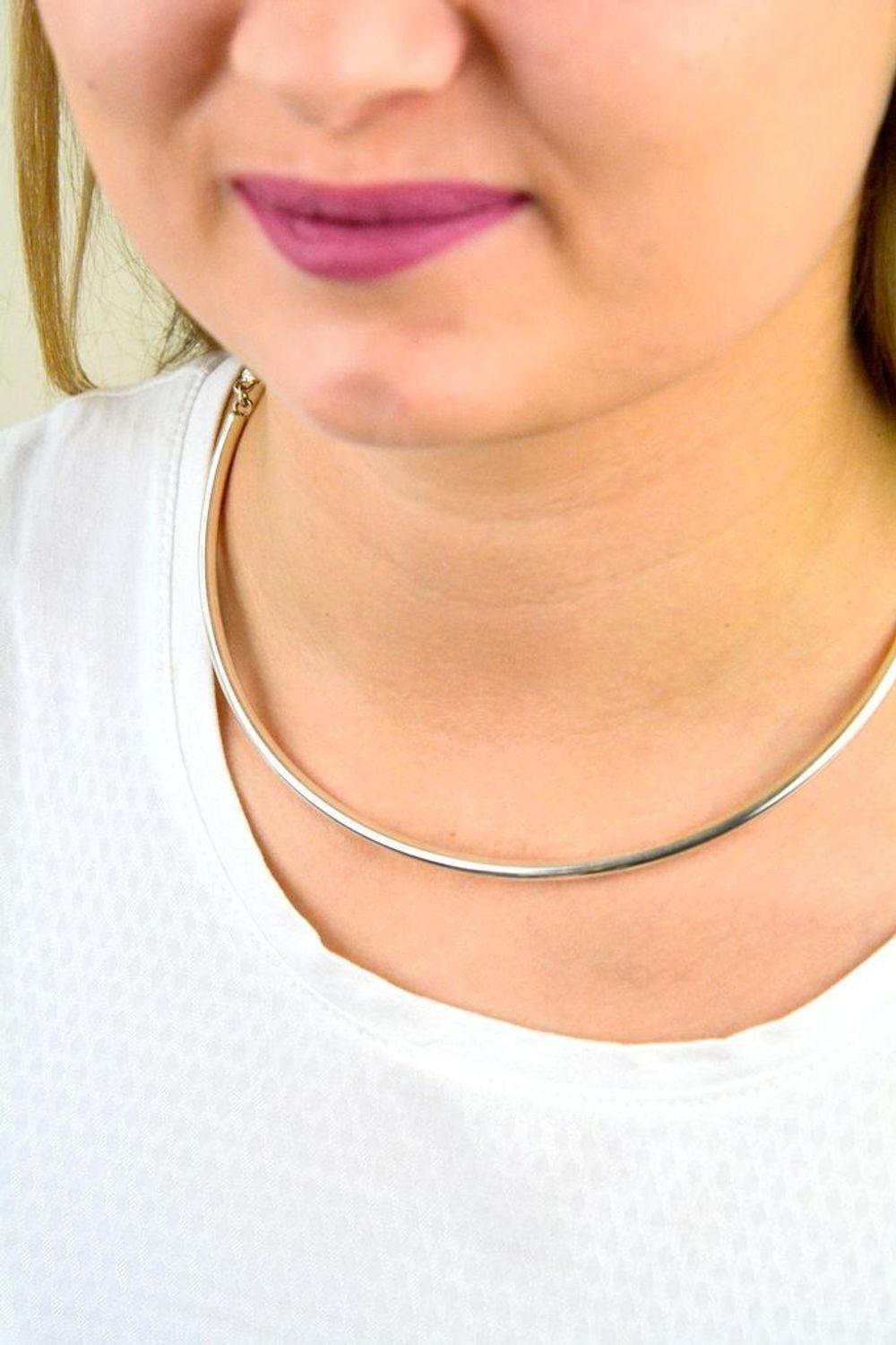 Srebrny naszyjnik rurka DIA-NSZ-5587-925. Naszyjnik damski. Srebrny naszyjnik damski. Naszyjnik rurka. naszyjnik sztywny typu rurka..jpg